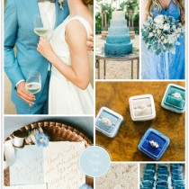 Nunta ombre in nuante de albastru