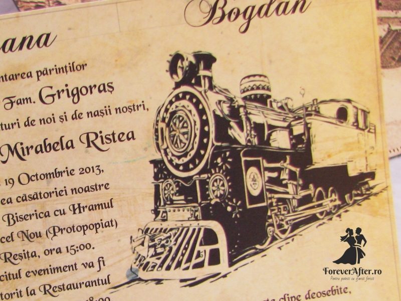 Invitatie Bilet Old Train Invitatii De Nunta Moderne