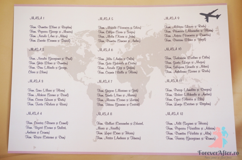 Lista Asezare Invitati Travel Roz Accesorii Nunta Liste Asezare Invitati Foreverafter Ro