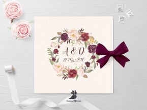 Invitatie cu coronita de flori