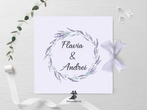 Invitatie cu coronita de  lavanda