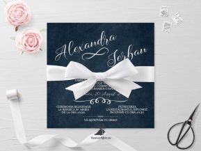 Invitatie de nunta Blue Ink