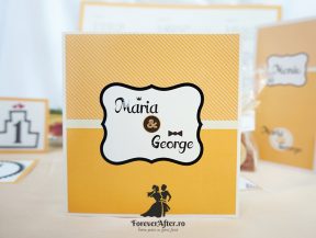 Invitatie de nunta Orange Retro Love