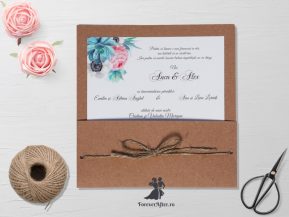 Invitatie de nunta Rustic Flowers Bloom