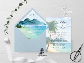 Invitatie de nunta tip card Beach Wedding