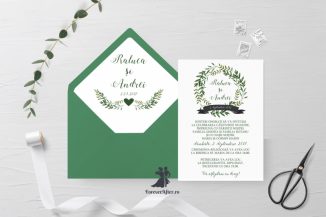 Invitatie de nunta tip card Simple Greenery