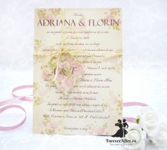 Invitatie de nunta Vintage Rose
