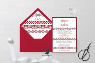Invitatie de nunta cu model traditional