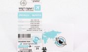 Invitatie de nunta bilet de avion Around The World