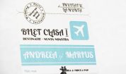 Invitatie de nunta bilet de avion Around The World