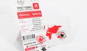 Invitatie de nunta bilet de avion Around The World