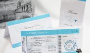 Invitatie de nunta bilet de avion Love Journey