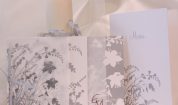 Invitatie de nunta cu flori argintii 
