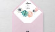 Invitatie de nunta tip card Chic Flowers