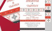Invitatie de nunta tip card cu model traditional 4