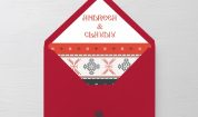 Invitatie de nunta tip card cu model traditional 4
