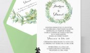 Invitatie de nunta tip card Greenery