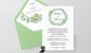 Invitatie de nunta tip card Greenery