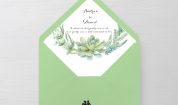 Invitatie de nunta tip card Greenery