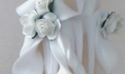 Lumanare nunta alba 60 cm sculptata la ambele capete