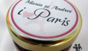Marturie de nunta borcanas cu gem I love Paris