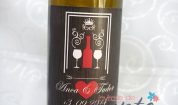 Marturie sticla de vin cu inimioara si fundita gri 375 ml 
