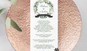 Meniu nunta individual Simple Greenery