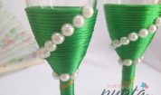Set pahare miri cu perle Green Sheen