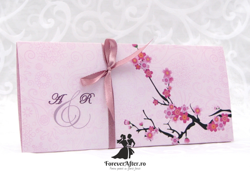 Invitatie de nunta Cherry Blossom