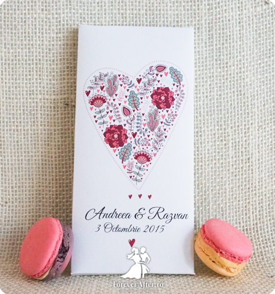 Invitatie de nunta cutie cu ciocolata Love chocolate