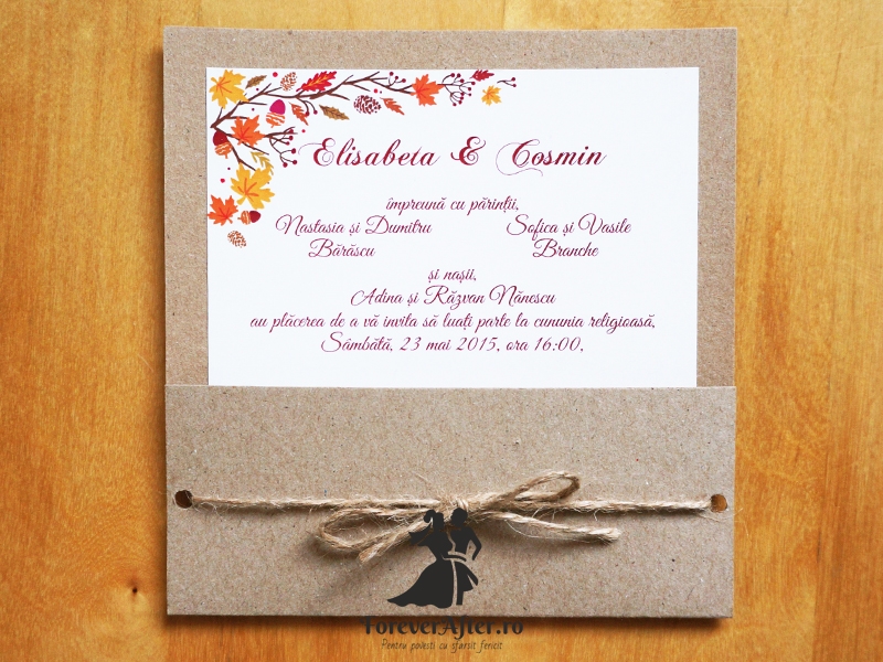 Invitatie de nunta Toamna rustica