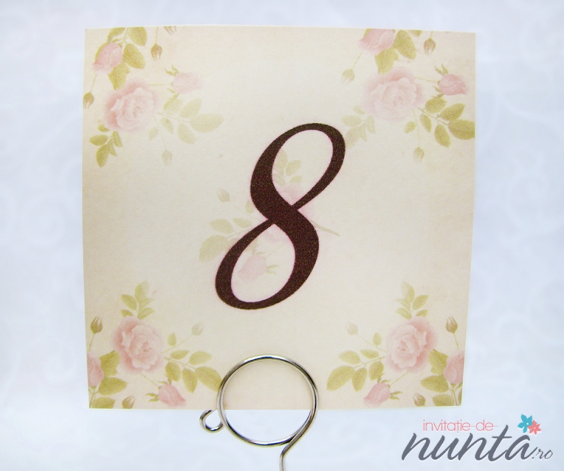 Numar de masa Vintage Rose