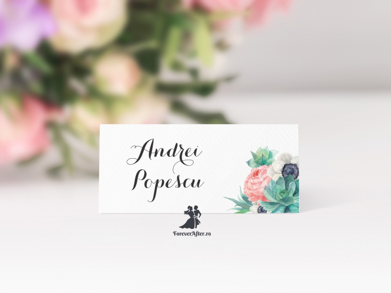 Place card Rustic Flowers Bloom